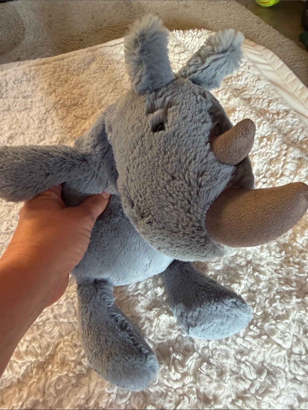 Jellycat Grey Plush Rhino Stuffed Animal